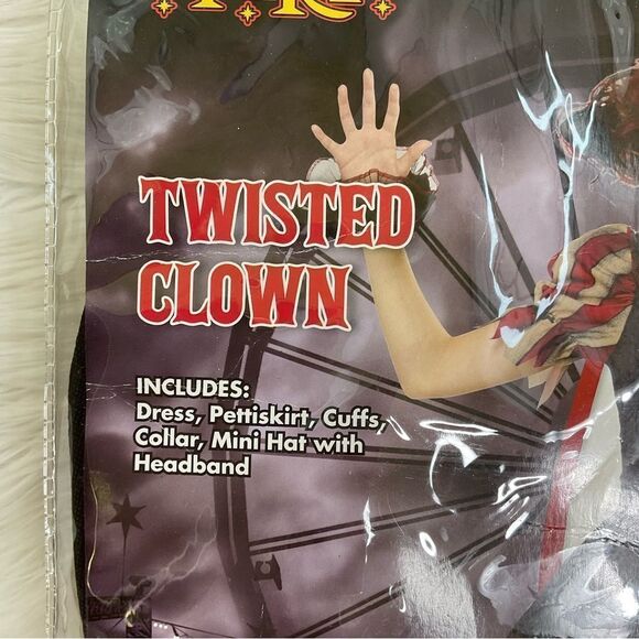 NEW SPIRIT Twisted Clown Halloween Costume Kids Size X-Large 12-14 - Picture 3 of 4